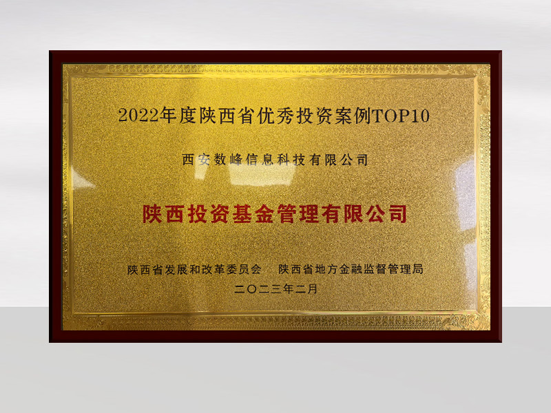 2022年度陕西省投资优秀案例TOP10-西安数峰信息